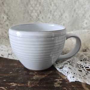 Portobello Pottery Gray Ribbed Coffee Mug Inspire